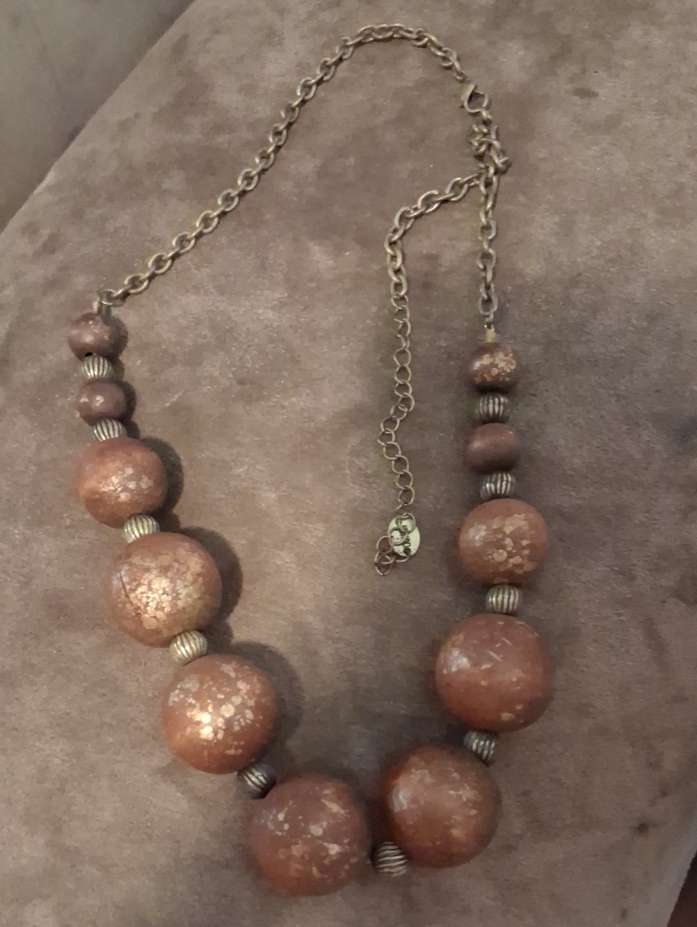 Brown Beaded Statement Necklace - Women Jewelry